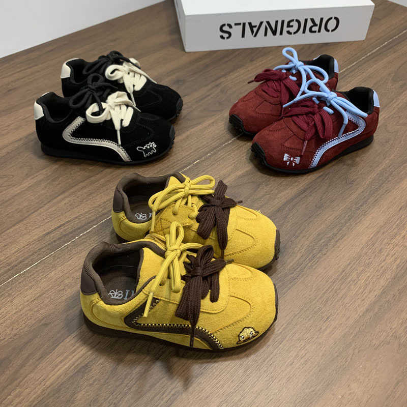 Suede Soft Leather Loafers Soft Sole Comfortable German Training Forrest Gump Shoes 2025 Autumn Childrens Sports Shoes Boys and Girls Sneakers W251017