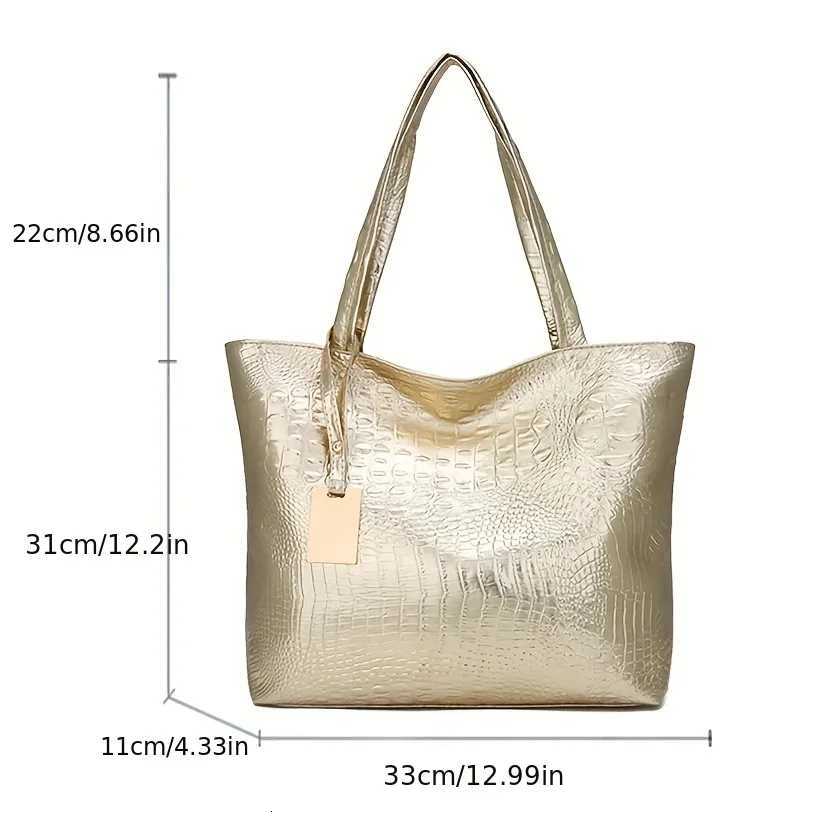 fashion large capacity crocodile women shoulder bags pu leather lady handbags silver gold hand bags big tote bag Z251017