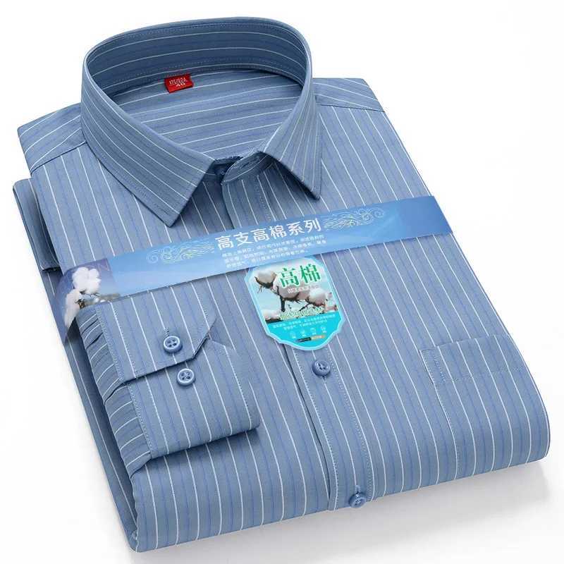 Fashion Mens Social Shirt Long Sleeve Autumn Soft Buttoned Plaid Stripe Print Formal Business Regular Fit Antiwrinkle Breathab J251017