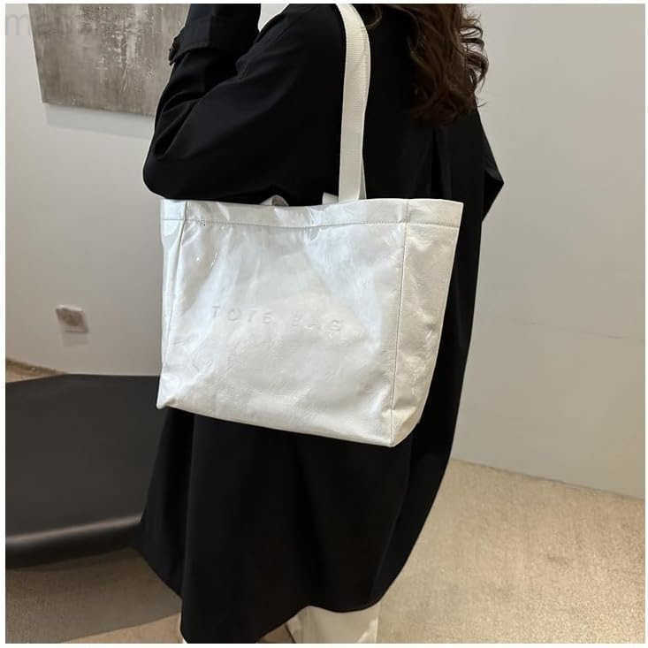Large Tote Bags for Women PVC Clear Totes Bag Plastic Carry All Bag Kraft Paper Shoulder Handbag Hobo for Work Travel M251017