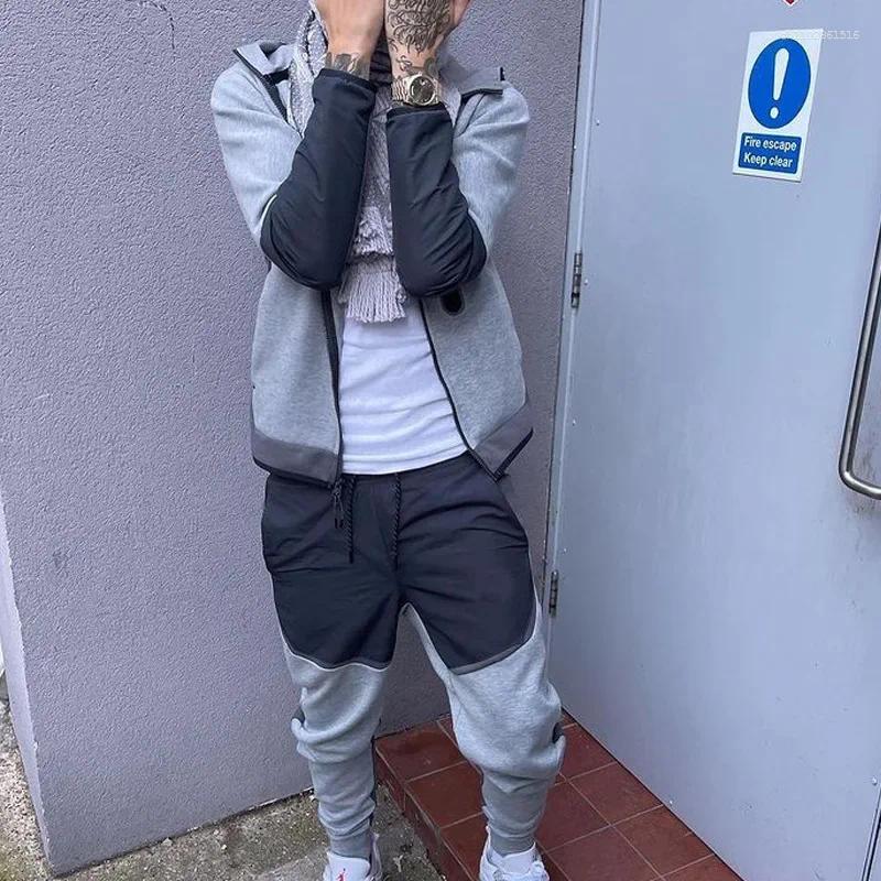 Men's Tracksuits Sporty Casual Zipper Hoodie And Pants Set Comfortable Versatile Outfit For Spring Autumn Imported From China