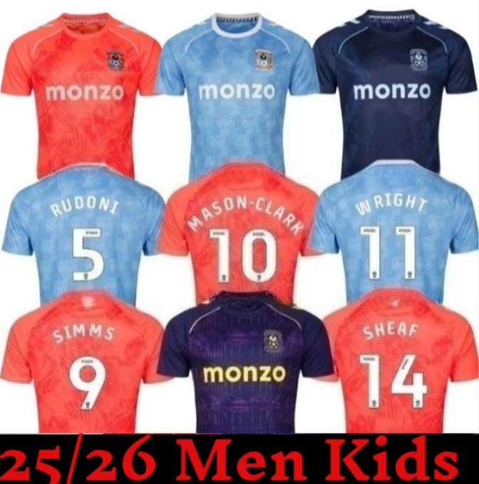 coventry city 25 26 Home AWAY THIRD Soccer Jerseys Sheaf Gyokeres Godden Hamer 2025 2026 coventry city blue black Men Kids Kit Football Shirts 16-4XL