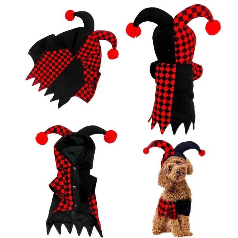 Halloween pet clothing Funny Cute Clown hooded sweater Winter warm thickened role play Christmas party dog cat coatW251017