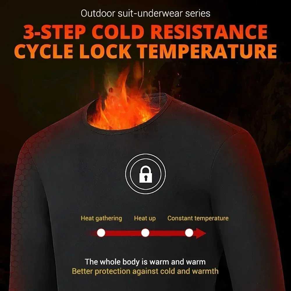 Winter Thermal Heated Jacket 28 Areas Hiking Shirts Skiing Sets Heating Clothing Heated Underwear H251017