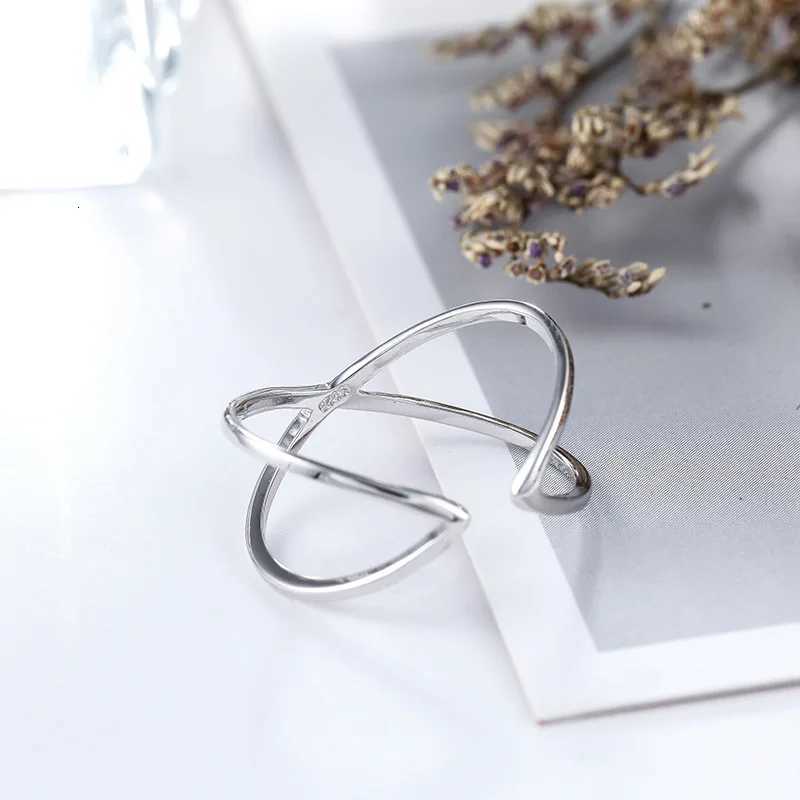 925 Sterling Silver Overlapping Simple Rings For Women Wedding Luxury Designer Jewelry AccessoriesW251017