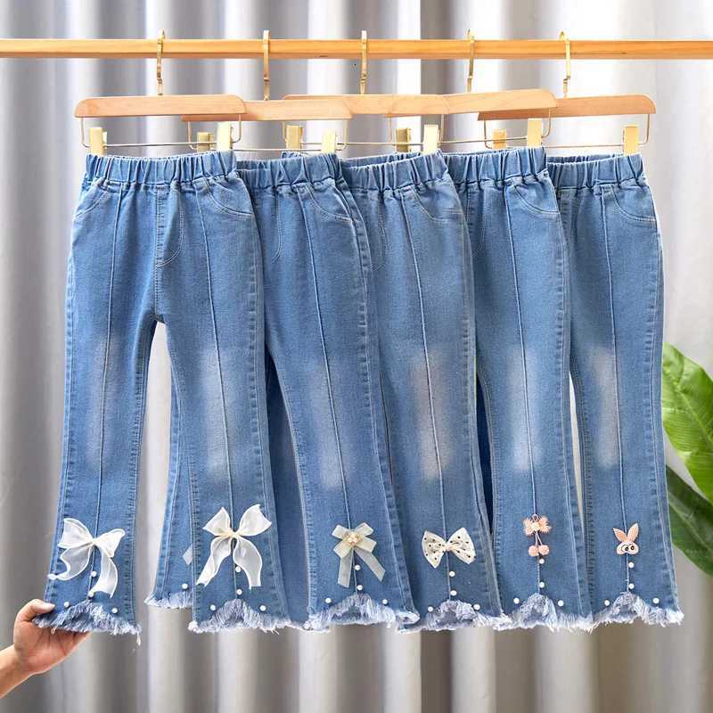 Childrens clothing girls jeans Spring and Autumn 2025 new style Western style Korean version girls bell bottom pants chT251017