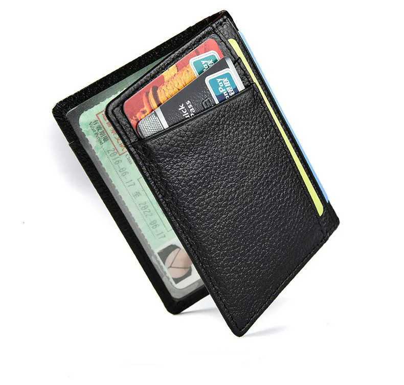 Super Slim Soft Men 100 Genuine Leather Mini Credit Card Wallet Luxury Brand ID Card Holders Purse Male Thin Small CardholderW251017
