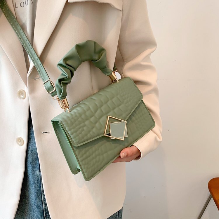 Designer Bag Bag For Women 2025 New Simple Ladies Bag Solid Color Crossbody Bag Pleated Handbag Shoulder Luxury Bag Bag Stone Pattern Small Square Bag