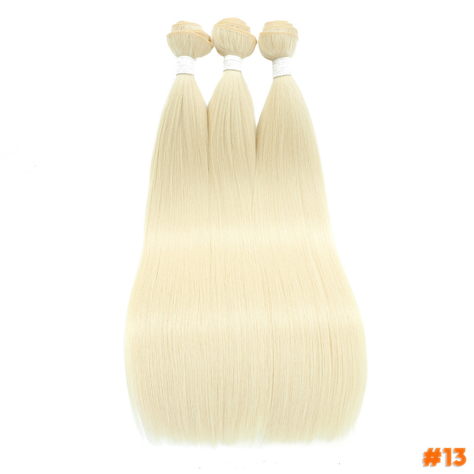 Straight Hair s Heat Resistant Synthetic Bundles Colorful High Temperature Cosplay Brown Blonde 240410