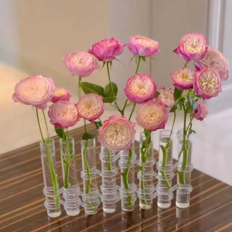 Test Tube Glass Vase Insertion Type Decorative Flower Rack Hydroponic Flower Pot Combination Vase Office Living Room Decoration C251017