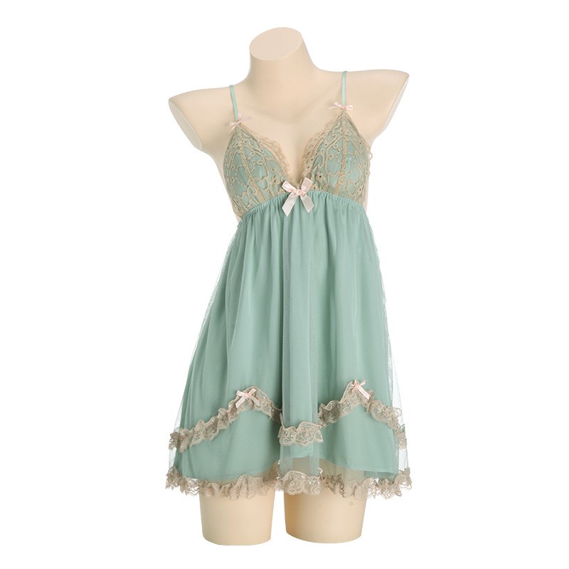 Alluring Seamless Mesh & Velvet Two-Piece Robe Outfit Featuring Butterfly Knot Design