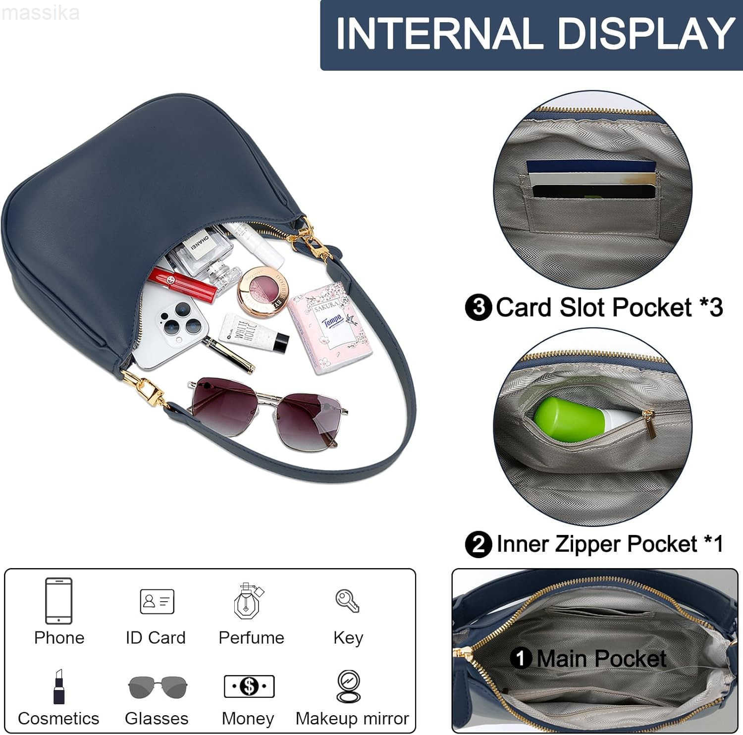 Shoulder Bag for Women Cute Hobo Purses and Handbags Retro Clutch Underarm Purse M251017