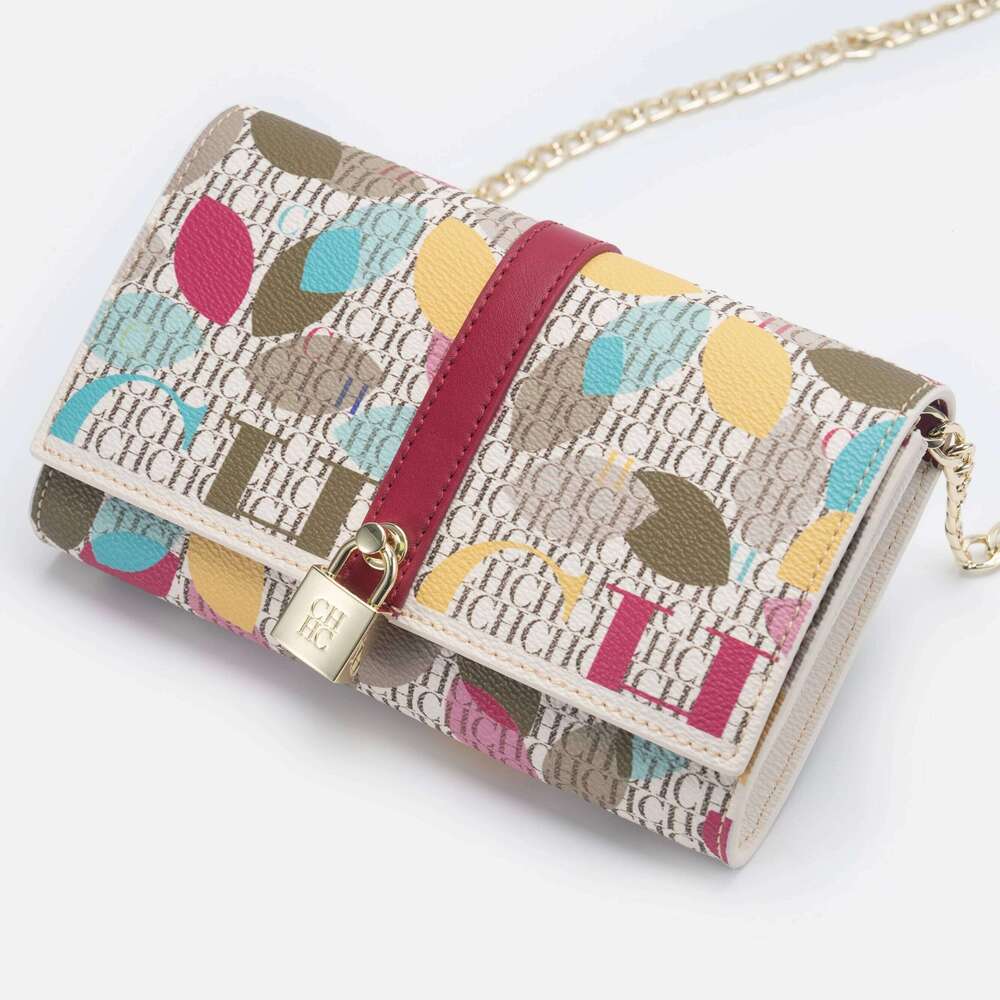 CH Chain With Floral Letter Print Lock Design High Quality PU Material Women S Designer Shoulder Bag