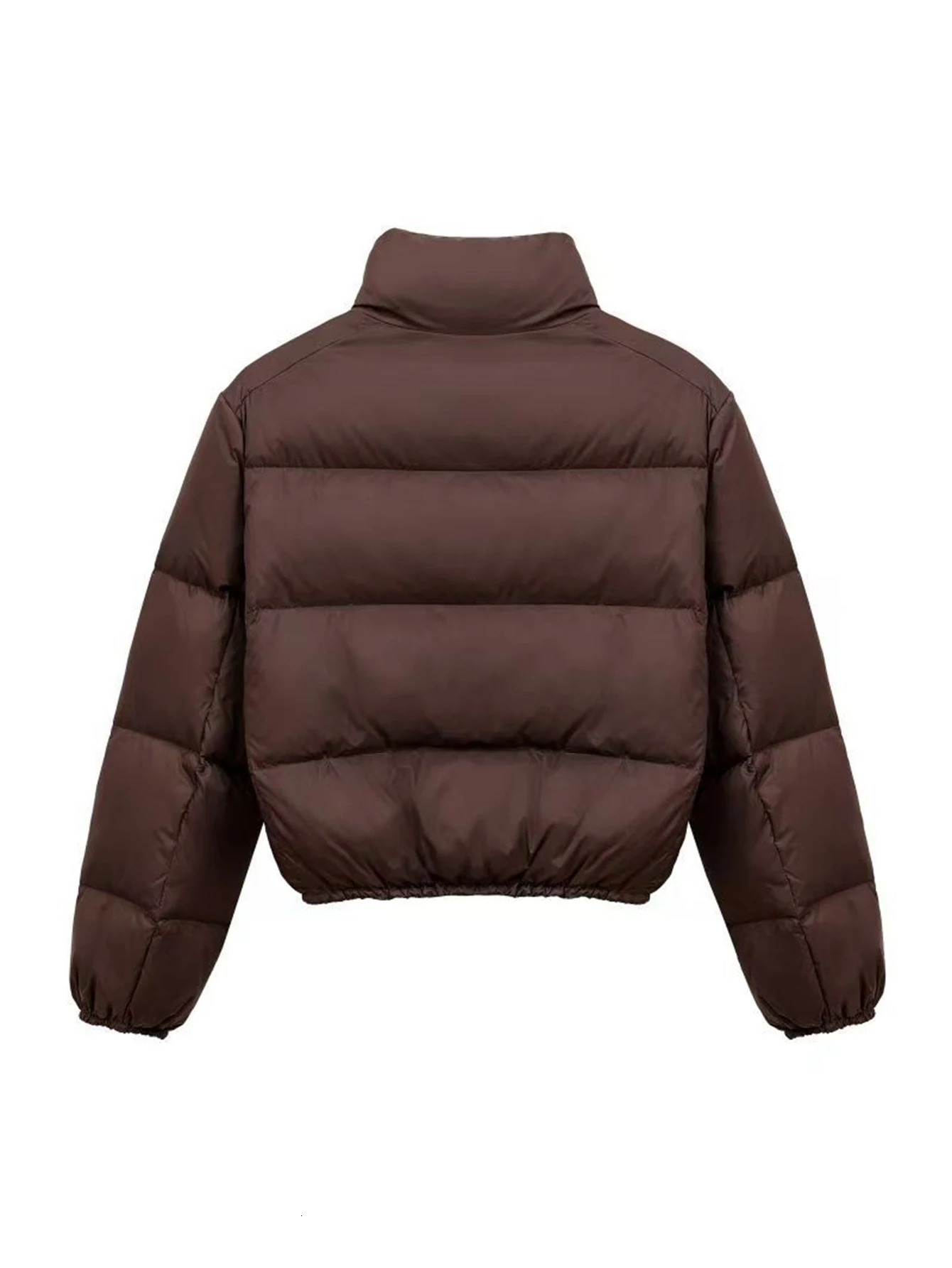 Autumn Winter CottonPadded Coats Womens Minimalism Plain Long Sleeve Stand Collar Regular Fit Casual Jacket Clothing 251014