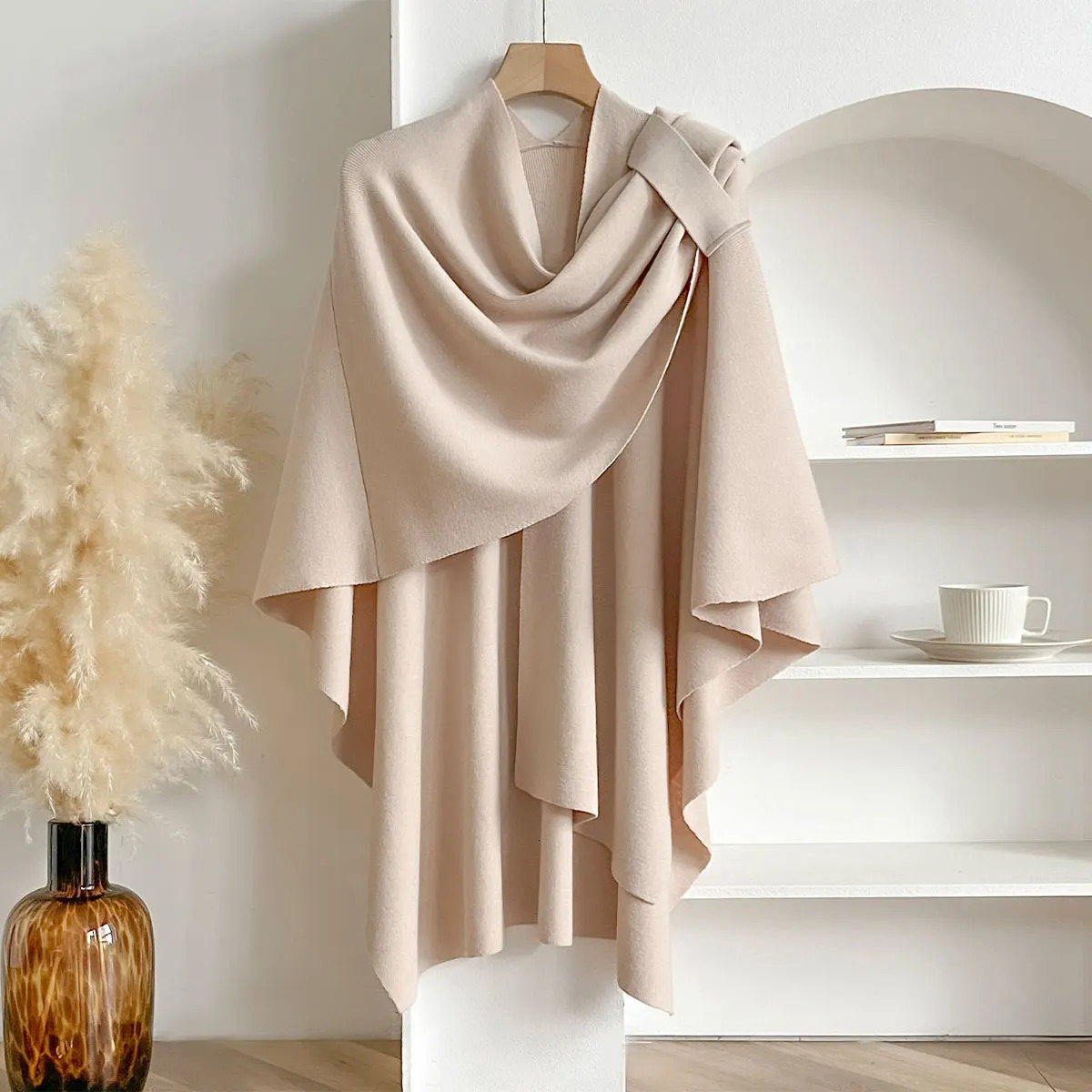 Women Poncho Winter Warm Solid Color Shawl Double Sided ner Blanket y Scarf Female Cloak Cashmere Pashmina Cape Stole 251013