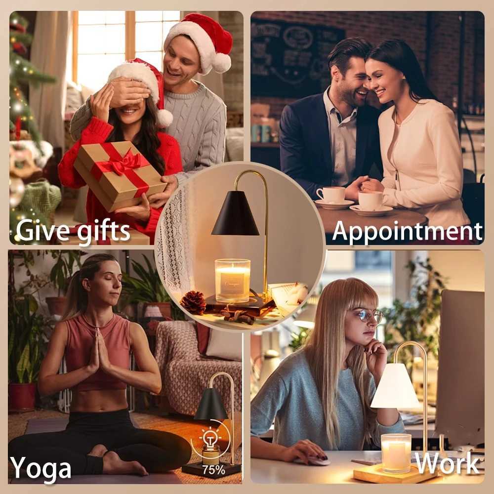 Candle Warmer Lamp with Timer Dimming Melting Wax Table Lamp Home Bedroom Decor Nightlight Creative Aromatherapy Desk Light Gift W251114