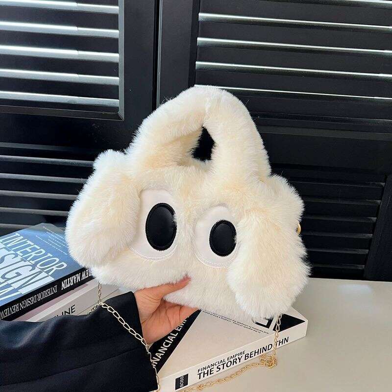 Plush Big Eyed Puppy 2023 Furry Winter New Cartoon Handbag Shoulder Cute Crossbody Bag