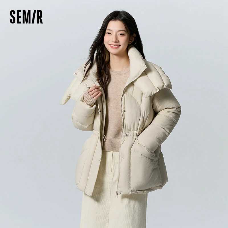 Semir Down Jacket Women Medium Length Loose 2023 New Textured Warm Winter Wear W251016