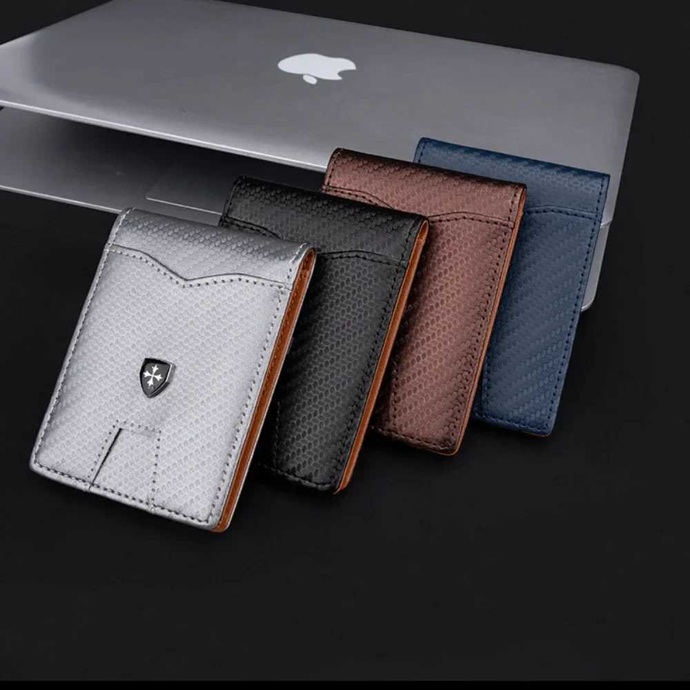 Rfid Carbon Fiber Luxury Men Wallets Money Bag Slim Thin Man Card Holder Wallet for Men Small Short Purse credit card holderW251017
