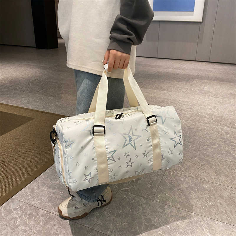 Dry Wet Separation Gym Bag Sports Crossbody Bag for Women Water-Resistant Oxford Cloth Luggage Bag Short Trip Handheld Travel Bag