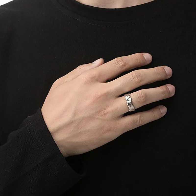1Pcs Bague Homme Rings for Men Irregular Para Hombres Jewelry Vintage Y2k Anel Punk Gothic Couple Ring Adjustable Nuevo En Anill Z251017