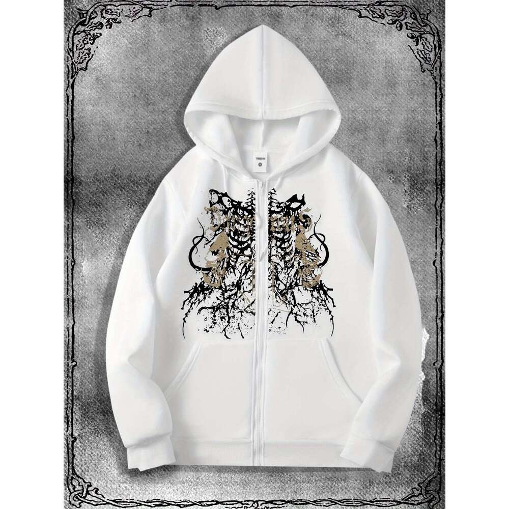 Popular Original Skull Zip-Up Hoodie, A Stylish Streetwear Choice For Casual Ocns, Perfect To Pair With Trendy Outfits