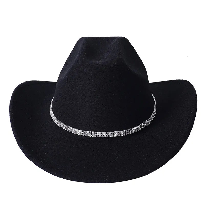 Classic Western Cowboy Hat with Sparkly Rhinestone Buckle Belt Fashion Paty Cowboy Hat Cowgirl Hat for Men Women 251015