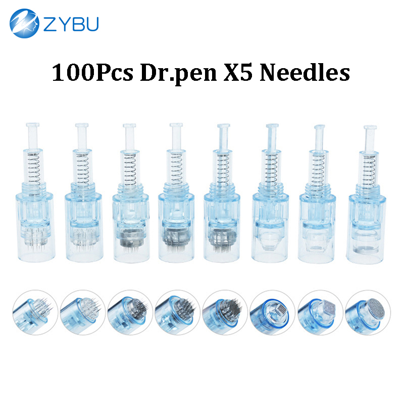 100Pcs Needles Cartridge For Dr.pen X5 Ultima Dermapen Machine Dr pen Head MTS Microneedling Stamp Derma Micro Needle Replacement Nano Round 9 12 24 3