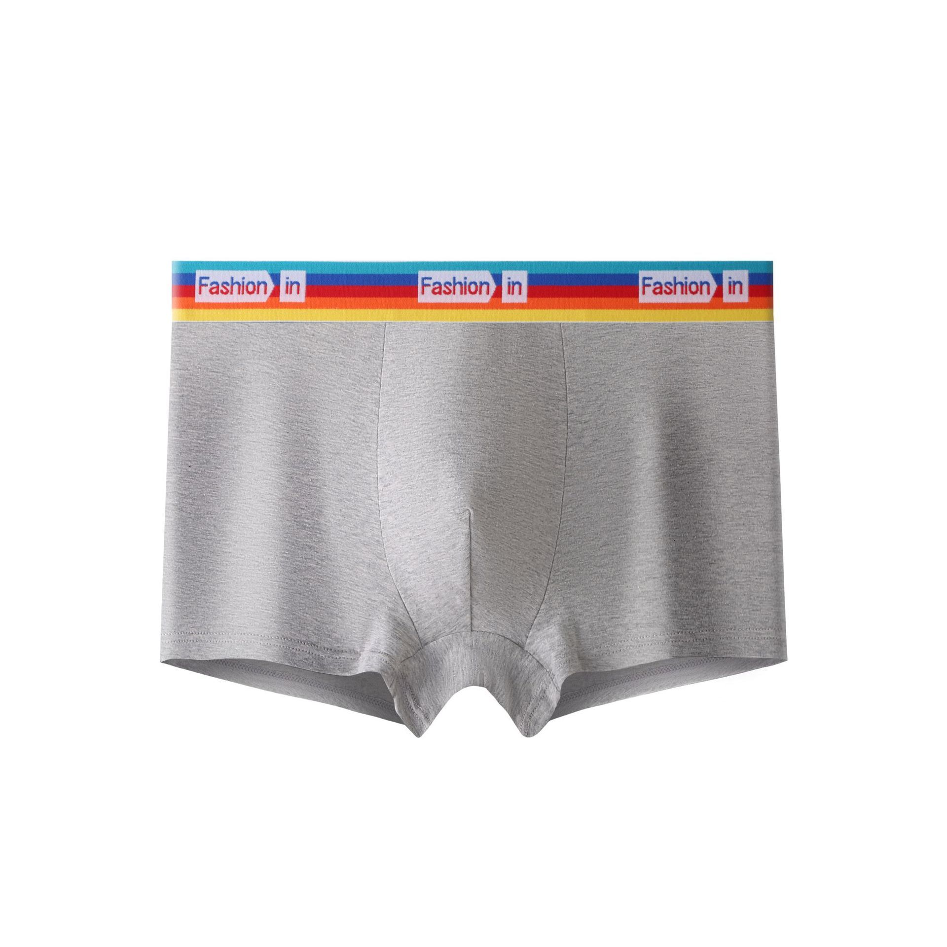 5 Pcs Pure Cotton Antibacterial Crotch Breathable Comfortable Combed Cotton Mid-Waist Solid Color Men's Boxer Briefs