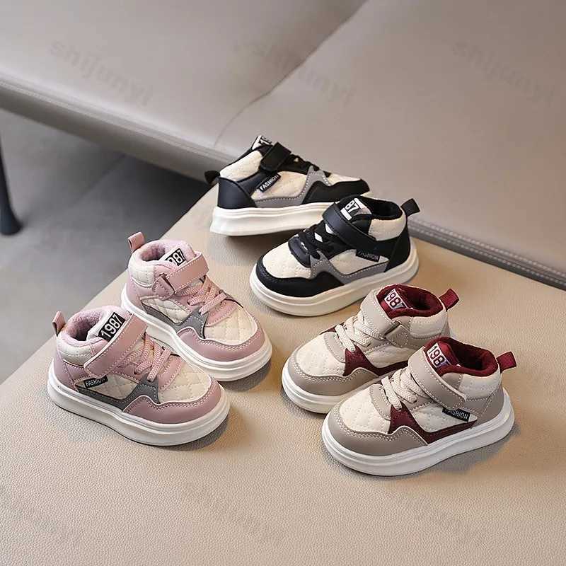 Boys Girls Casual Sports Shoes 2025 Winter Plush Warm Childrens Board Shoes Lightweight Kids Boot Soft Soled Baby Toddler ShoesT251017