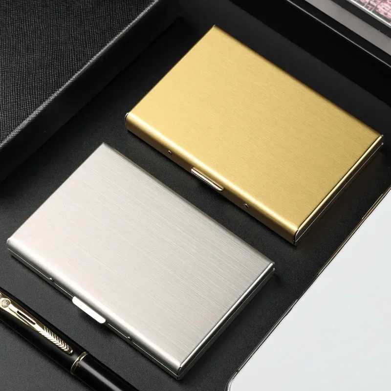 Luxury Metal Card Holder for Men Womens Stainless Steel Ultrathin Antimagnetic Mini Card Case Antitheft Bank HolderW251017
