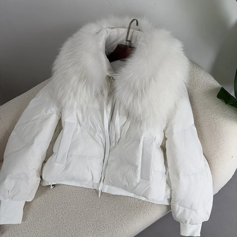 Fashion Warm Duck Down Coat Winter Jacket Women Natural Real Big Raccoon Fur Collar Loose Thick Outerwear Streetwear 251014