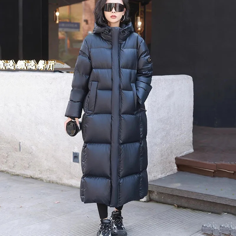 Winter Warm Hooded Loose HighQuality Thick Women Down Jacket Temperament Solid Color Goose H491 251014