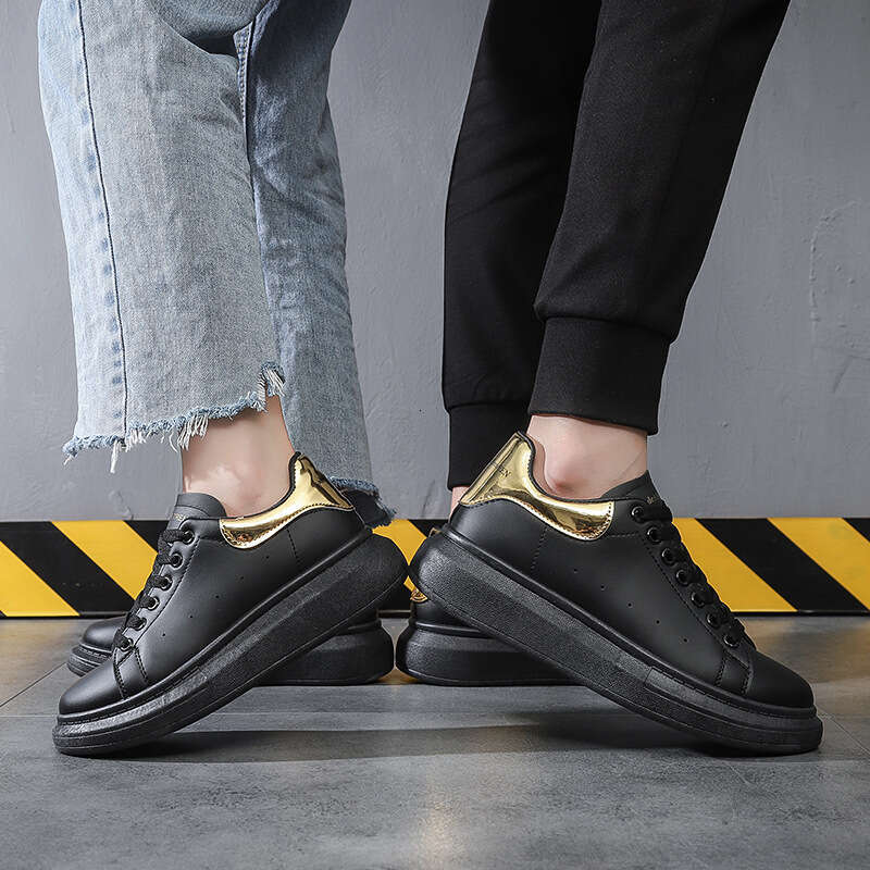 Spring And Autumn Men's Couple Sneakers Korean Versatile Thick Sole Height Increasing Internet Celebrity Same Style White Trendy Sports new Shoes