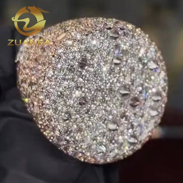 Diamond Reverse Setting New Iced Out Jewelry Moissanite Hip Hop Ring 925 Sterling Silver Men Diamond Ring Custom