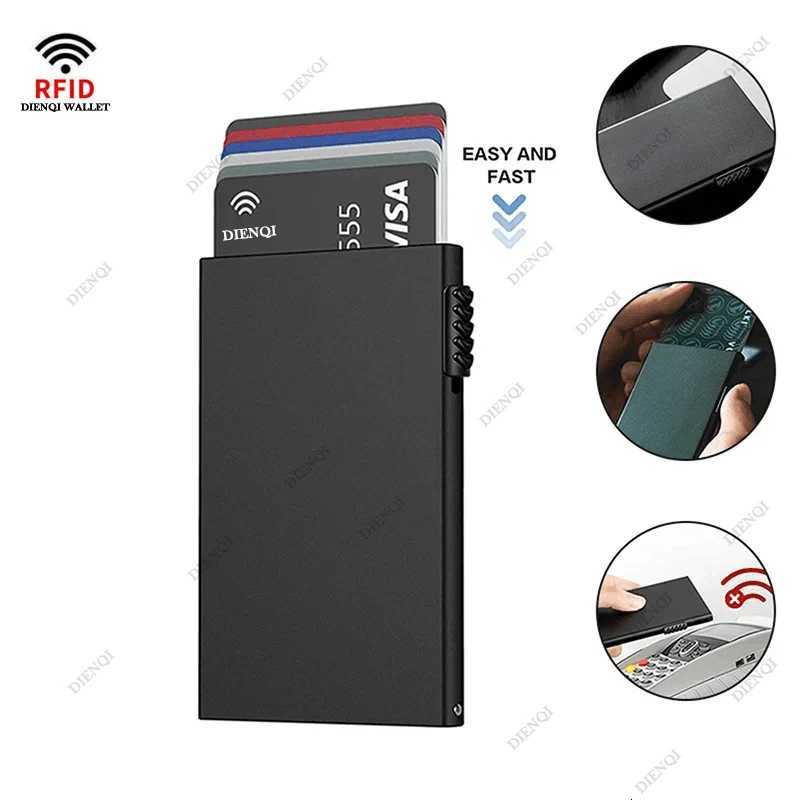 Rfid Credit Card Holder Smart Wallets Men ID Bank Cardholder Case Metal Thin Slim Pop Up Aluminium Minimalist Wallet Luxury GiftW251017