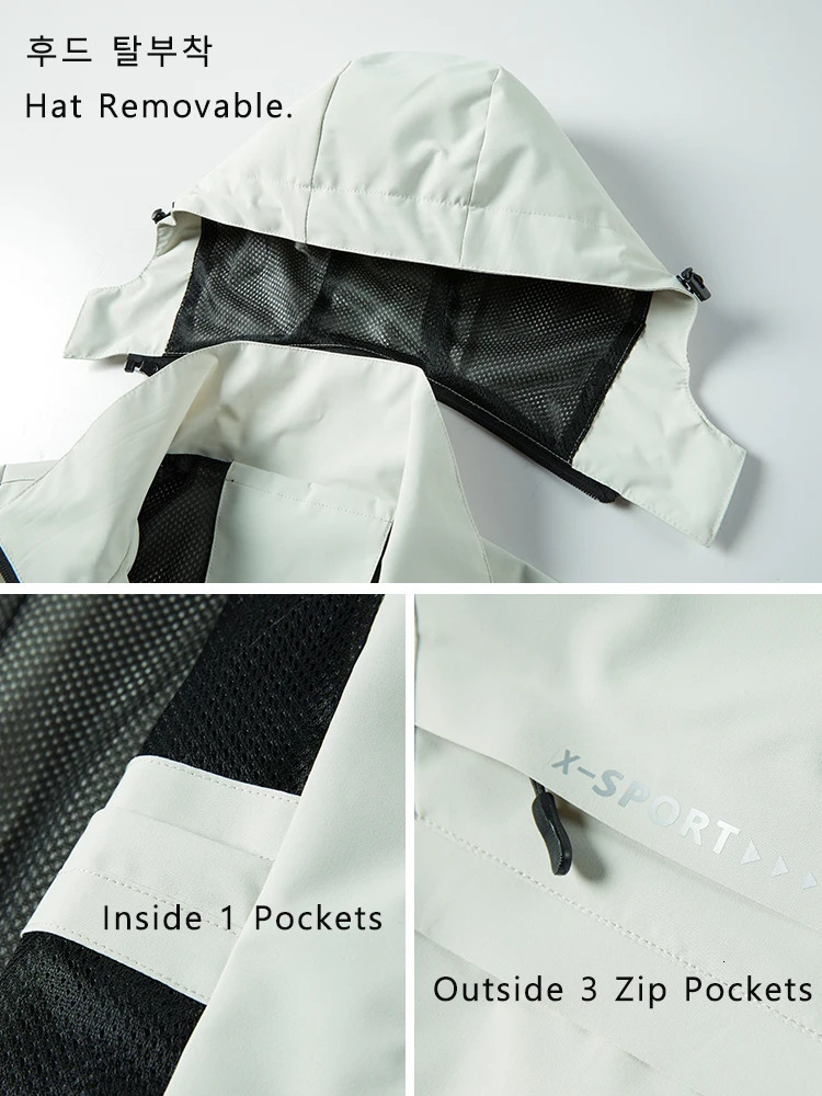 Spring Autumn Casual Jacket MenWomen Outdoor Waterproof and Windproof Hooded Windbreaker Coats 251017