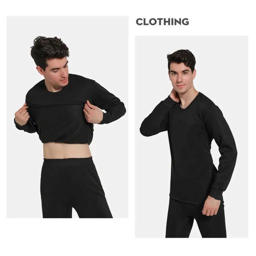 Thermal Underwear Set for Men Soft Fleece Lined Long Johns Set Mens Top Bottom Set Winter Cold Weather Thermal Clothes H251017