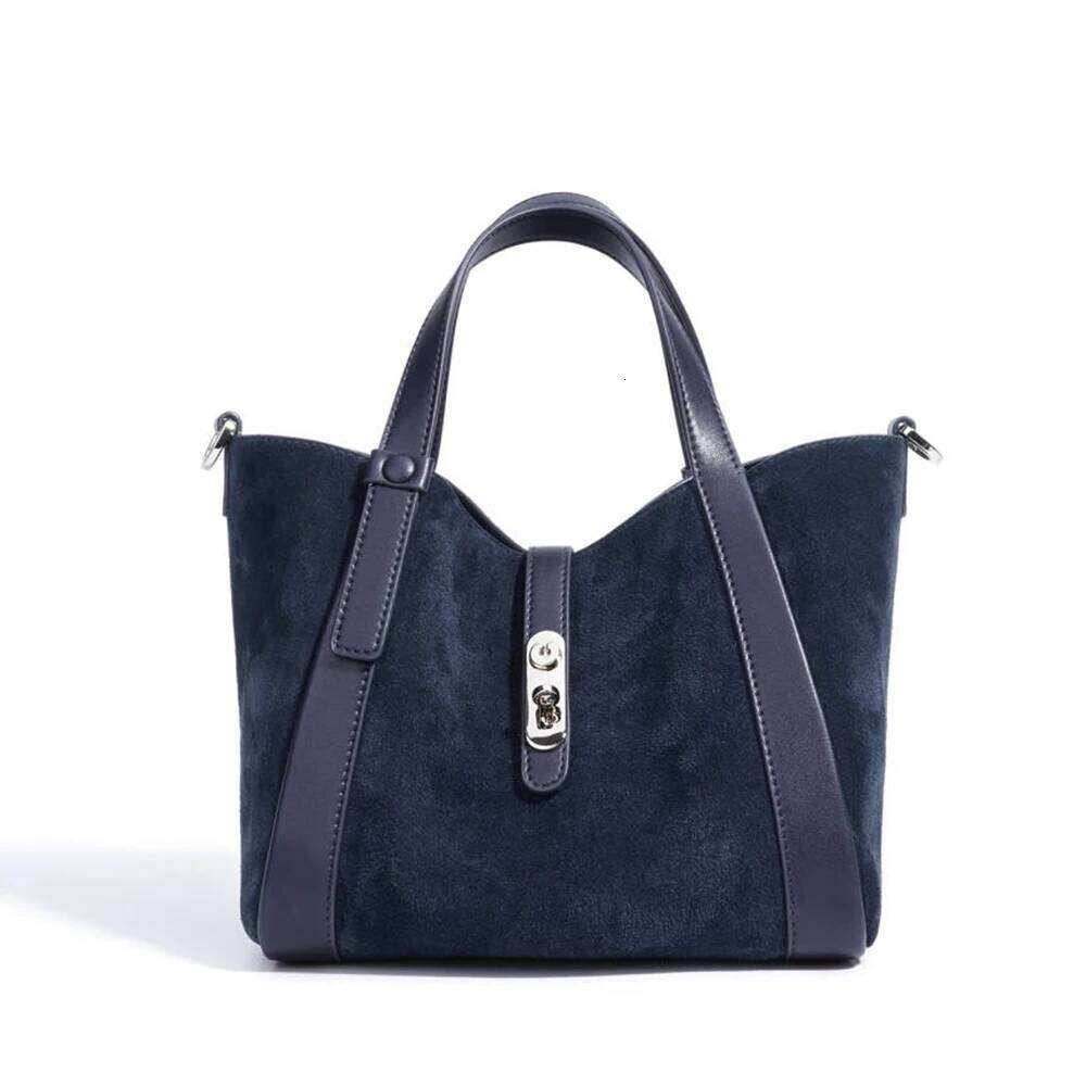 Custom Name Suede Leather Women bags Design Lock Veet Top Handle New Handbags Popular Rectangular Bucket Shoulder Bags