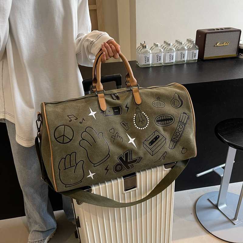 New Fashion Large Capacity Handheld Travel Bag Commuting Short Distance Lightweight Crossbody Bag Printed Business Outdoor Shoulder Bag 250415