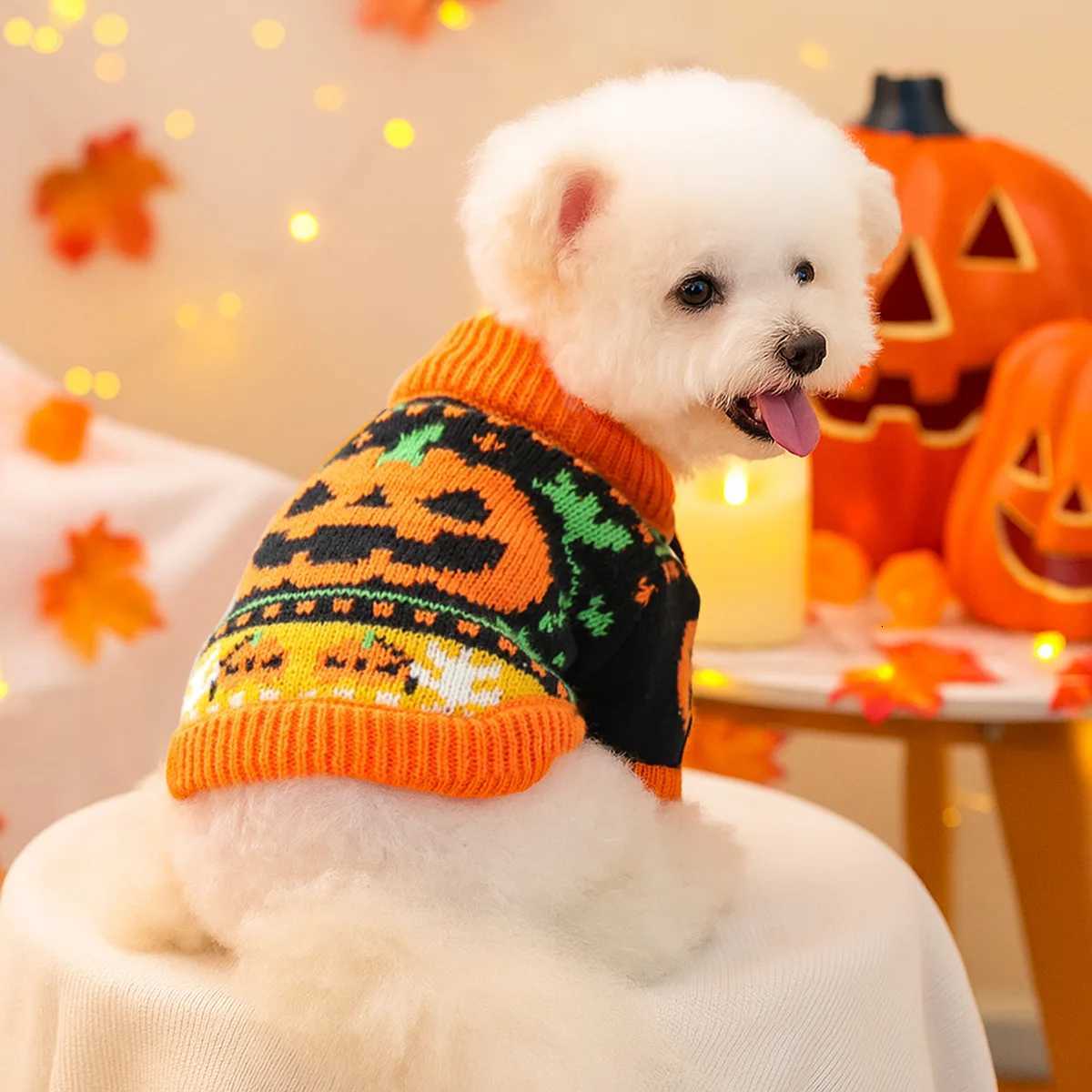 Halloween Sweater Dog Coats For Small Dogs Knitted Winter Warm Pet Small Breeds Animals Suit Clothes Apparel For Cats Poodle PugW251017