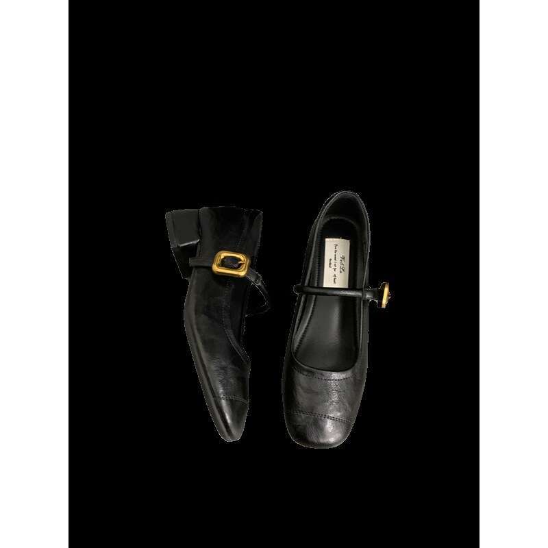 Women's 2025 New Designer Shoe - French Elegant Mary Jane Dress Shoes, Square Toe Shallow Mouth Chunky Heel for Evening Occasions