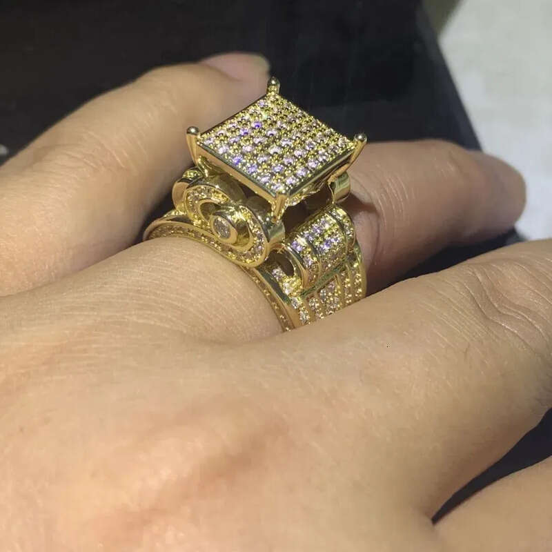 Rulalei Designer Valuable Court High Carbon Dia Ring Sterling Sier Gold Engagement Wedding Rings for Women Men Anniversary Party Jewelry Gift