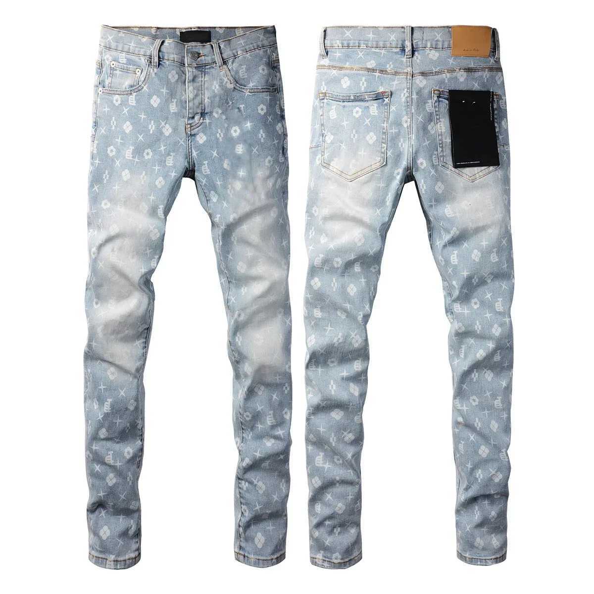 2025 1 Jean Print Pants 9089 Style High Waist Loose Fit Straight Leg Blue Jeans Womens Fashion Casual Trousers Y251105