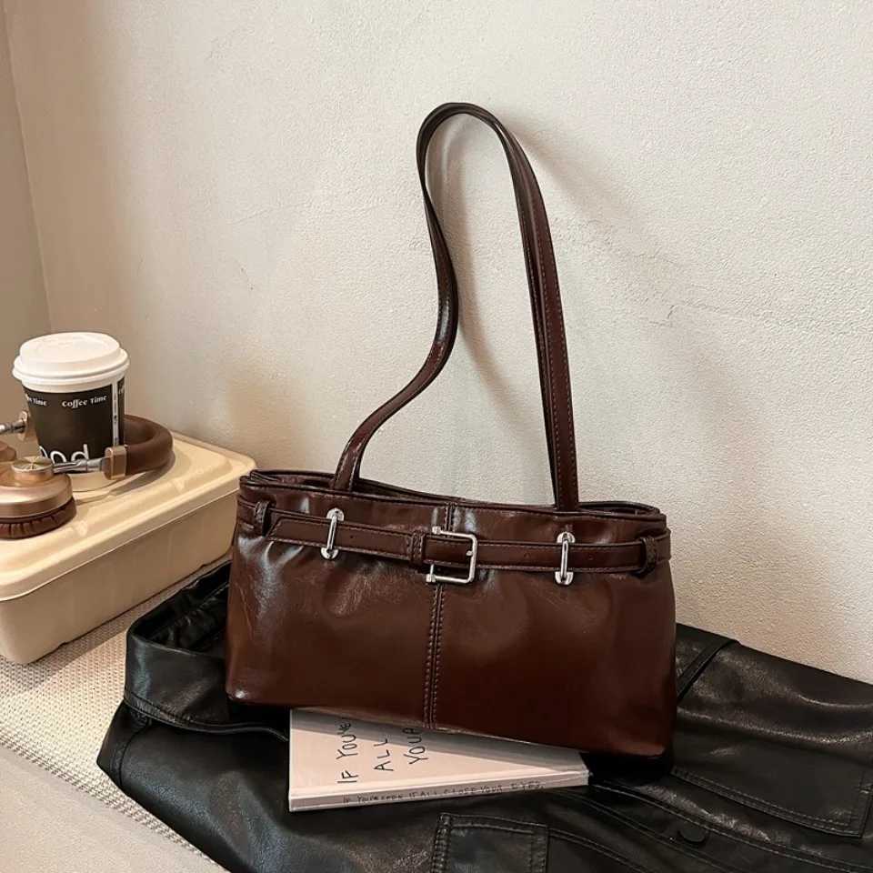 Vintage Handbag for Wen 2025 Hot winter Underarm Cmuting Bag Belt Korean Casual Single Shoder Tote Bag Sahels Sac1 D251017