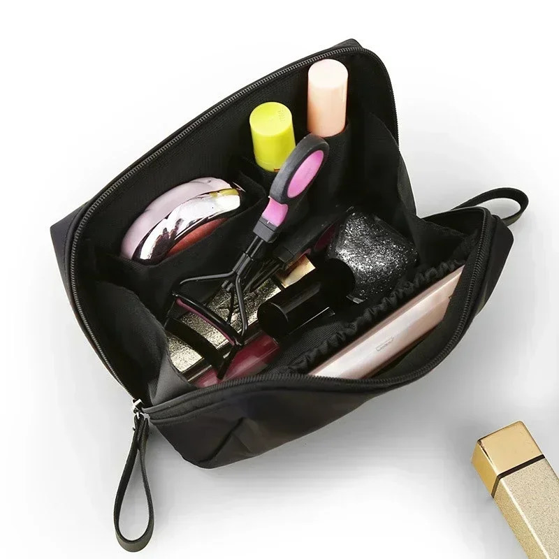 Women Cosmetic Bag Solid Color Korean Style Makeup Bag Pouch Toiletry Bag Waterproof Makeup Organizer Case251011