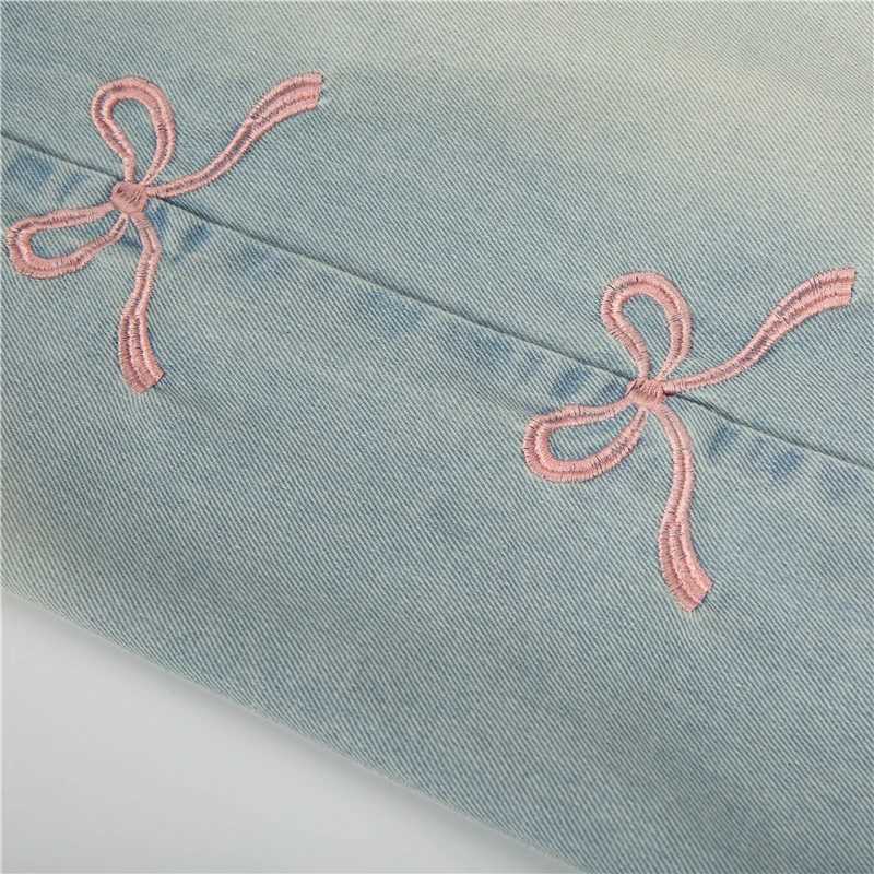 Autumn Kids Child Straight Jeans with Bows on The Side for Teens Girls Fashion Loose Fit Denim Pants Child Casual Jeans TrousersT251017