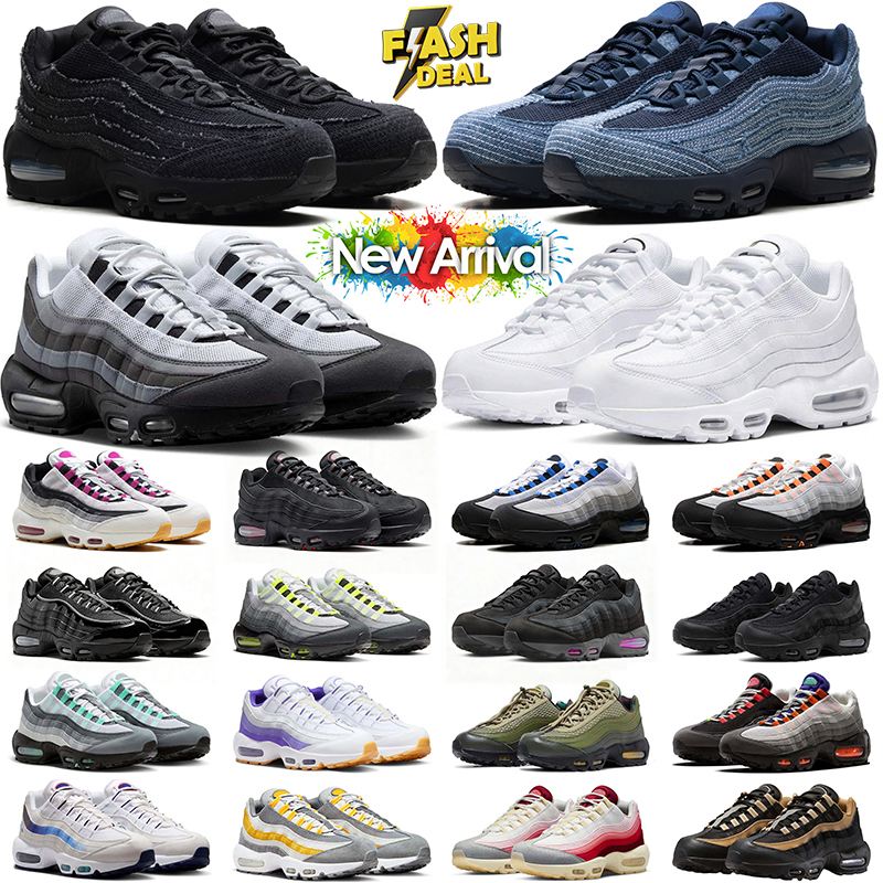 Designer Shoes for Men Running Sneaker 95 95s Denim Black Obsidian Patent Blue Spark Grey Jewel Cactus Flower Outdoor Sports Mens Trainers Sneakers