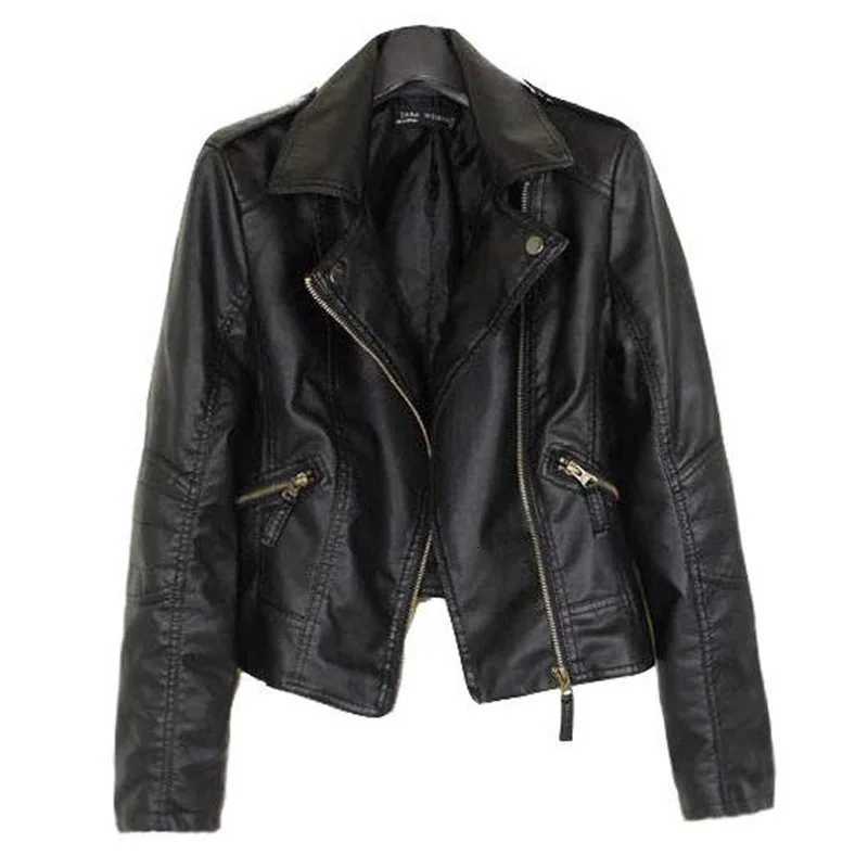 Woman S6XL PU Leather Jacket New Motorcycle Leather Short Coat Spring Autumn Thin Outwear Oversize Fit for 40100kgT251017