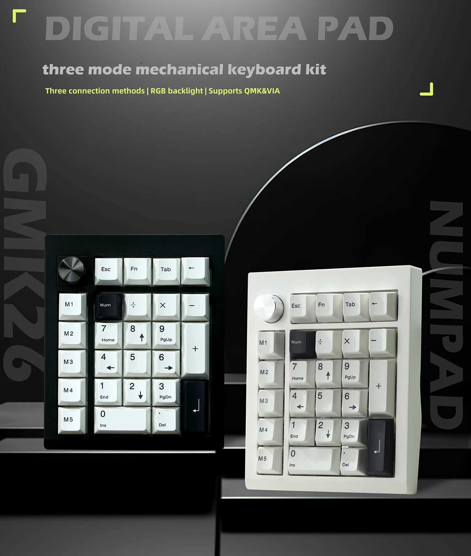 ZUOYA GMK26 QMKVIA Gasket Number Pad 5024ghzWired Hot Swappable Numpad Programmable for Win F2501011